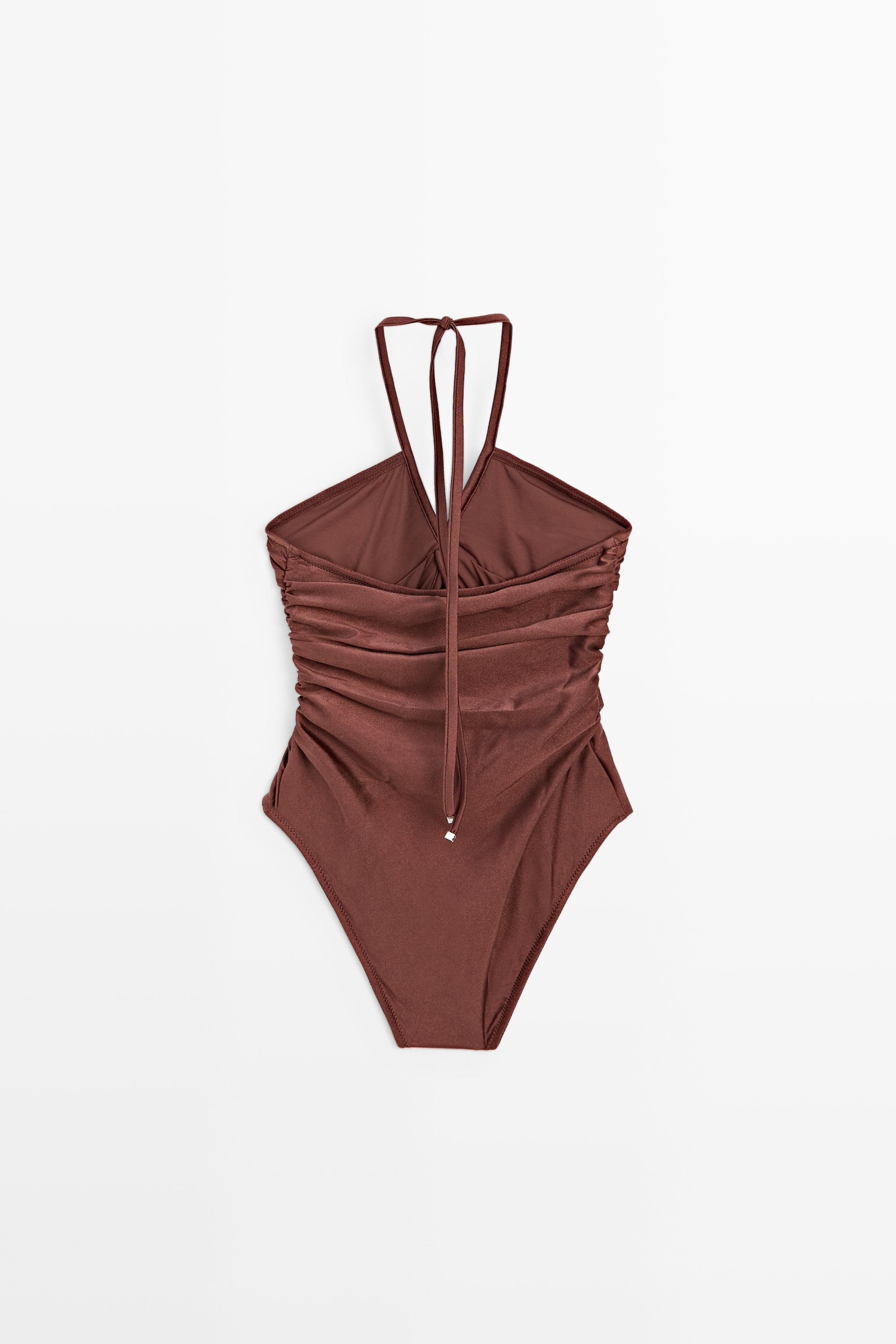 Maillot de bain encolure américaine brillant